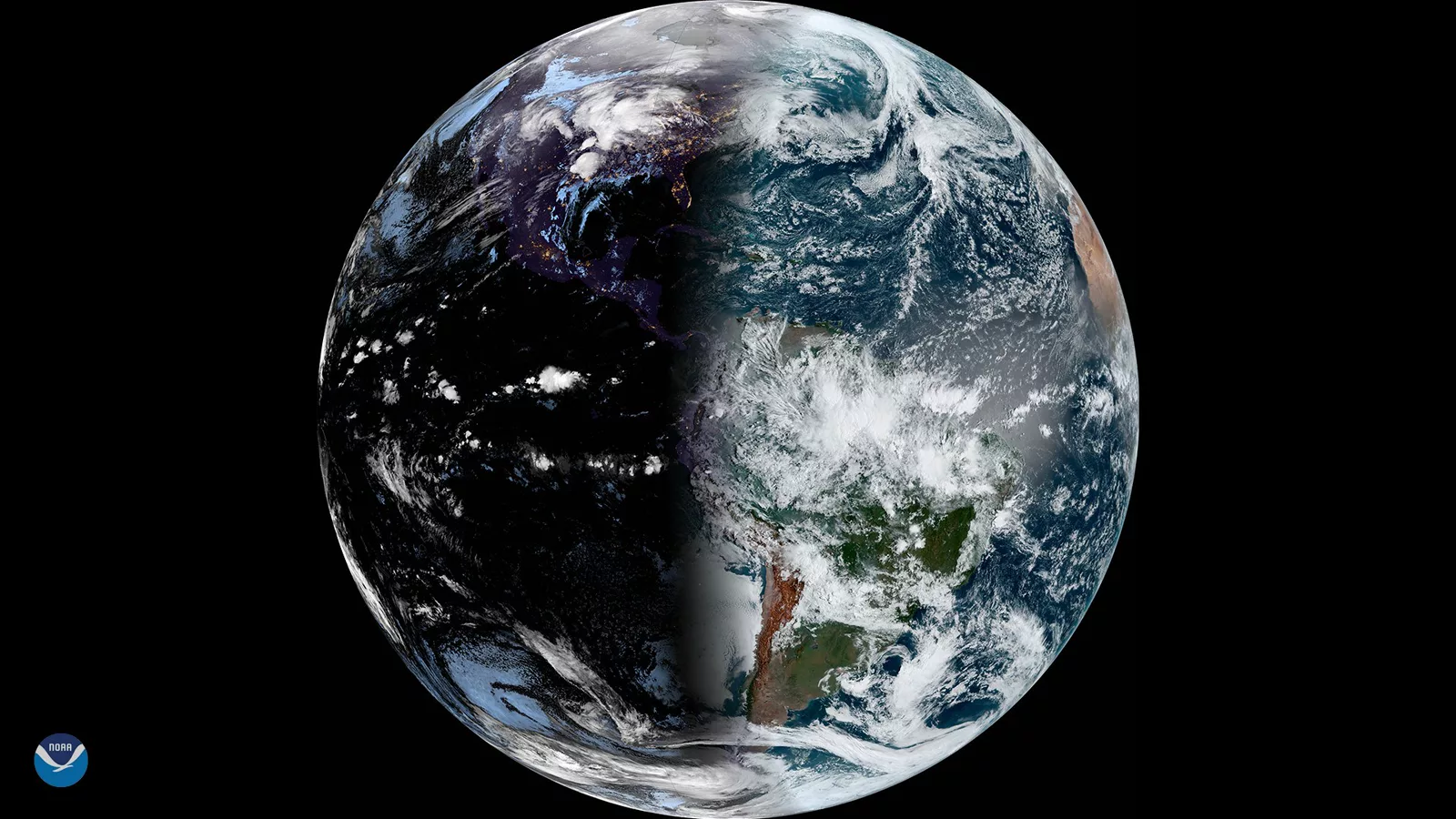 Earth at equinox from GOES East. Ilustracija uz vest: NASA: Zemlja tokom ekvinocija i zašto dan i noć nisu potpuno jednaki