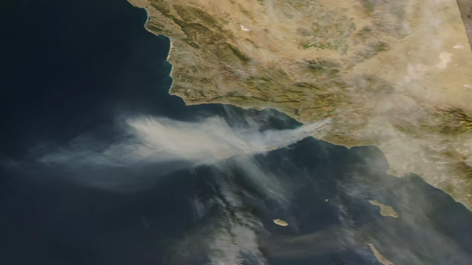 Wildfire Rages in Southern California (MODIS 2024-11-08).jpg. Ilustracija uz vest: Novi Sentinel-2 skup podataka prati aktivne požare kroz 25 velikih požara u Kaliforniji