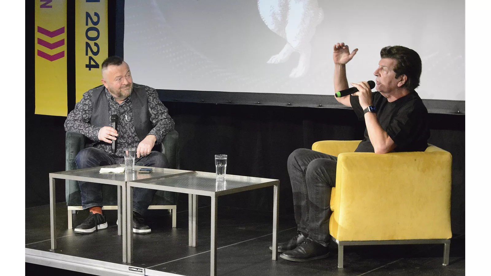 Momčilo Bajagić Bajaga 17.jpg. Mikser festival 2024. - Velike priče: Branko Rosić i Bajaga. Ilustracija uz vest: Bajagin koncert u Koprivnici otkazan posle pritisaka i spornih tvrdnji